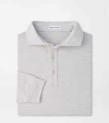 Peter Millar Lyons Stripe Performance Long Sleeve Polo - Gale