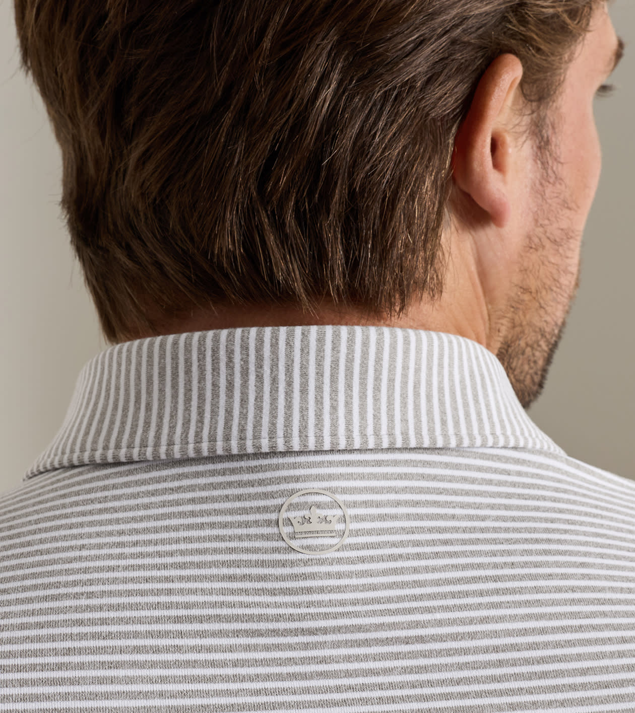 Peter Millar Lyons Stripe Performance Long Sleeve Polo - Gale