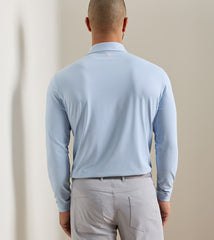 Peter Millar Lyons Stripe Performance Long Sleeve Polo - Lake Blue