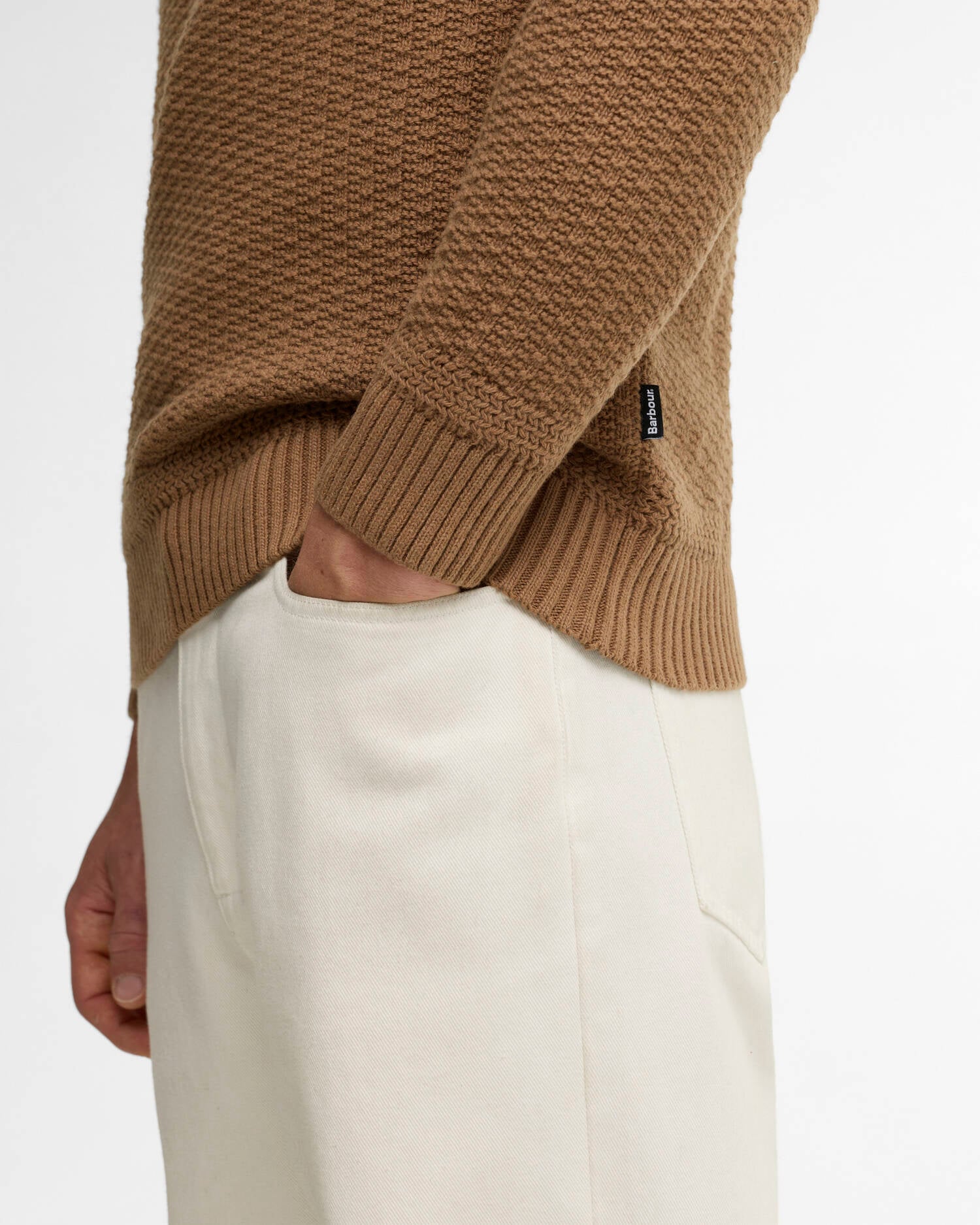 Barbour Pluckley Half Zip Knit Jumper - Sandstone