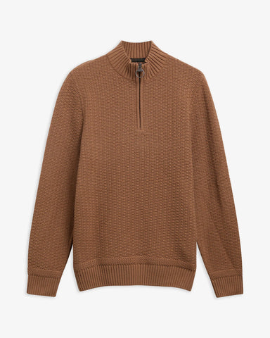 Barbour Pluckley Half Zip Knit Jumper - Sandstone