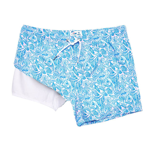 Bermies Seashell 4" Swim Trunks