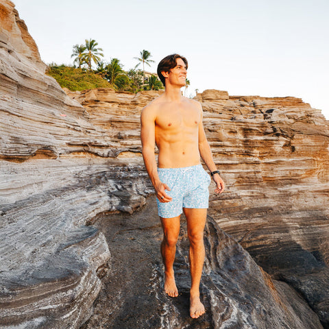 Bermies Seashell 4" Swim Trunks