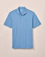Johnnie-O Performance Jersey Polo Lyndonn Stripe - Barrels Blue/Seychelles