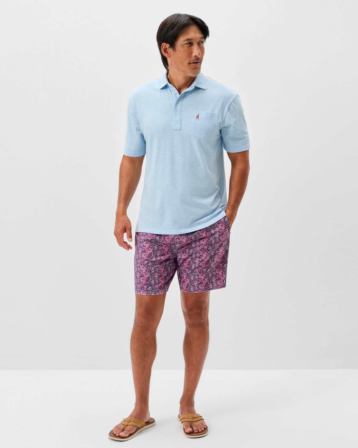 Johnnie-O Original 4 Button Polo - Heather Cloud Blue