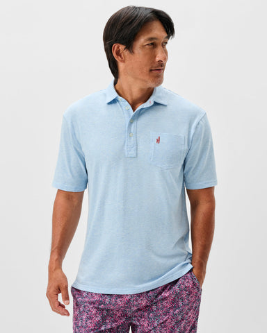 Johnnie-O Original 4 Button Polo - Heather Cloud Blue