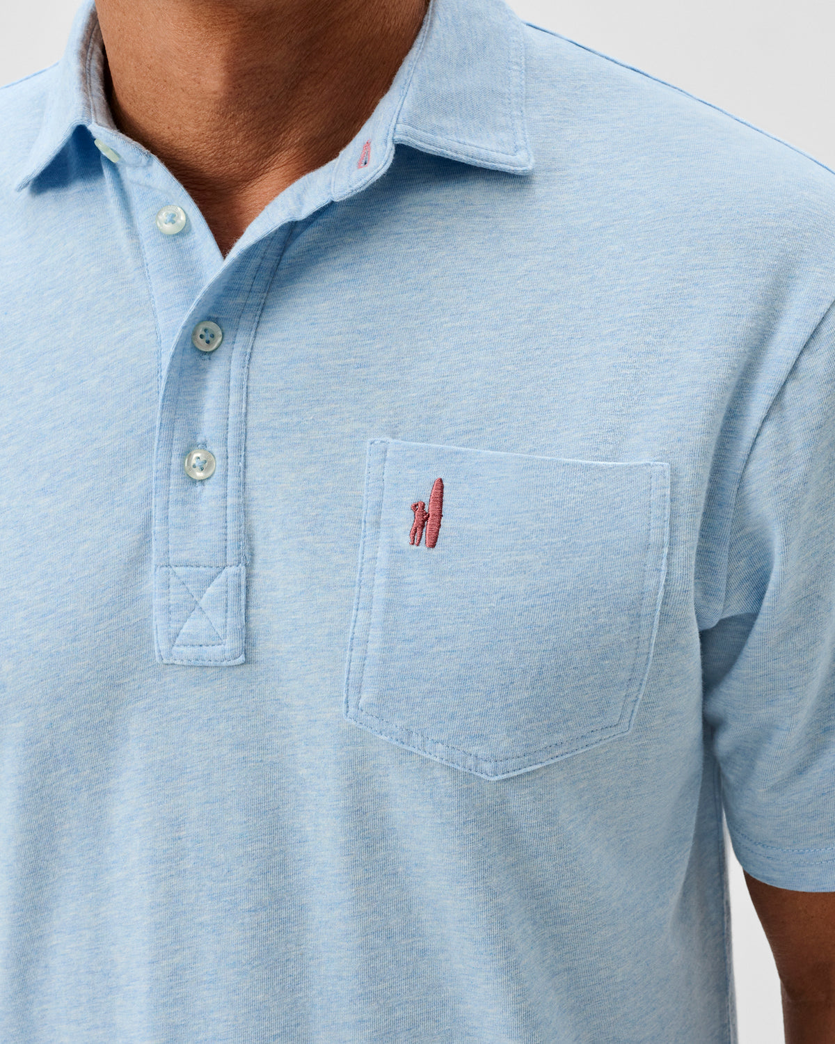 Johnnie-O Original 4 Button Polo - Heather Cloud Blue