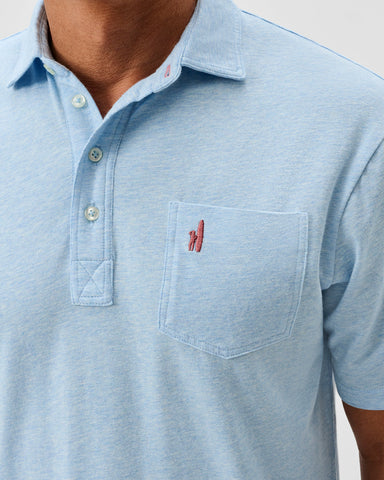 Johnnie-O Original 4 Button Polo - Heather Cloud Blue