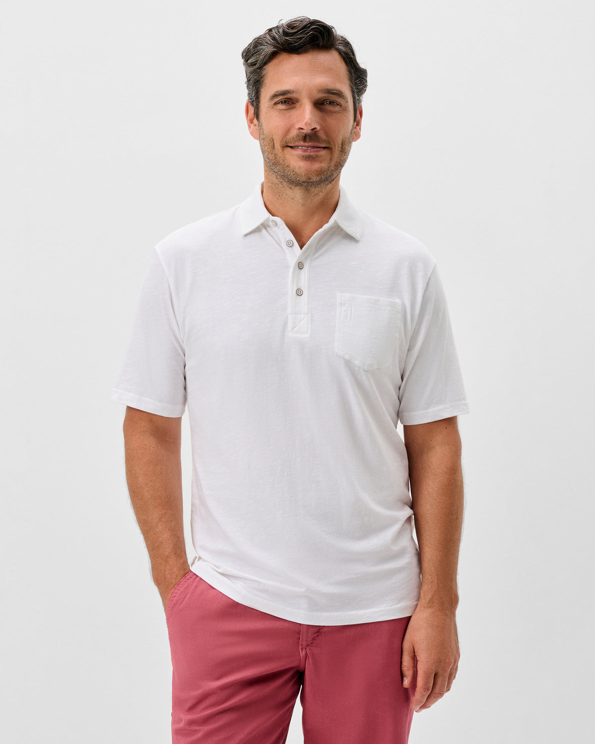 Johnnie-O Original 4 Button Polo - Coastal Wash White