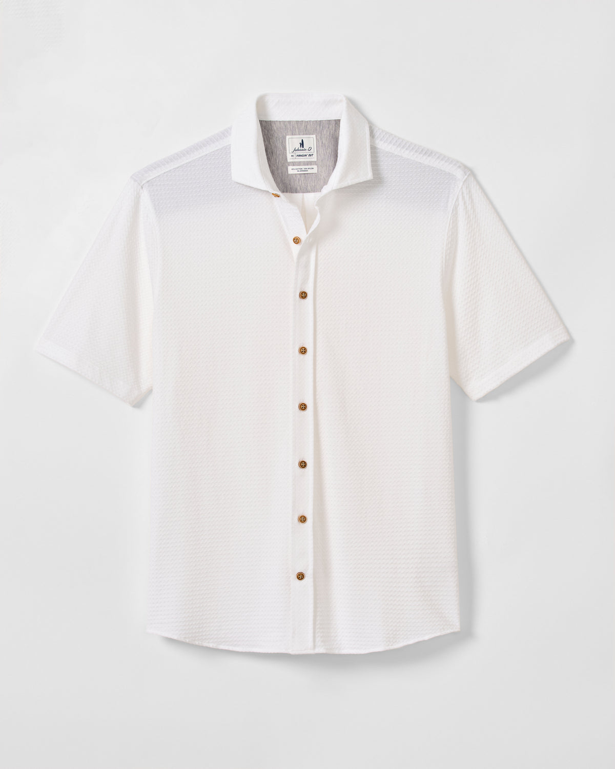 Johnnie-O Hangin' Out Knit Button Down Shirt -  Surfsucker White