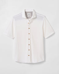 Johnnie-O Hangin' Out Knit Button Down Shirt -  Surfsucker White