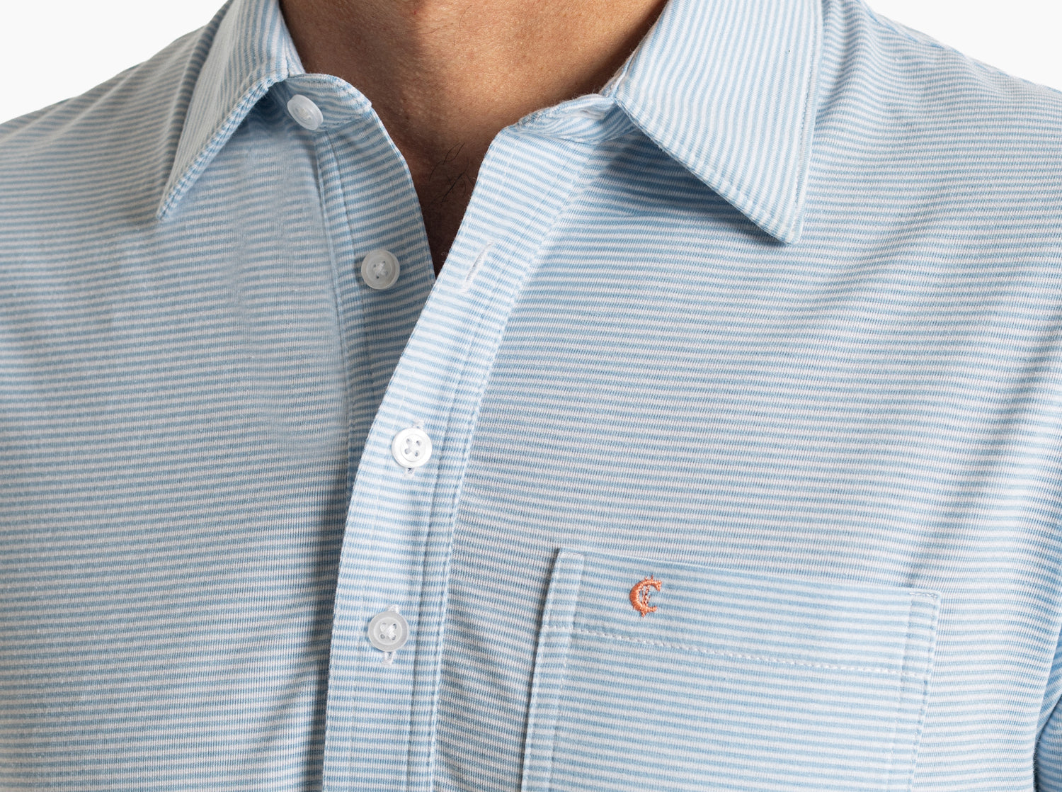 Criquet Performance Players Shirt - Hobby Stripe Light Blue