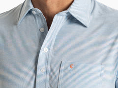 Criquet Performance Players Shirt - Hobby Stripe Light Blue