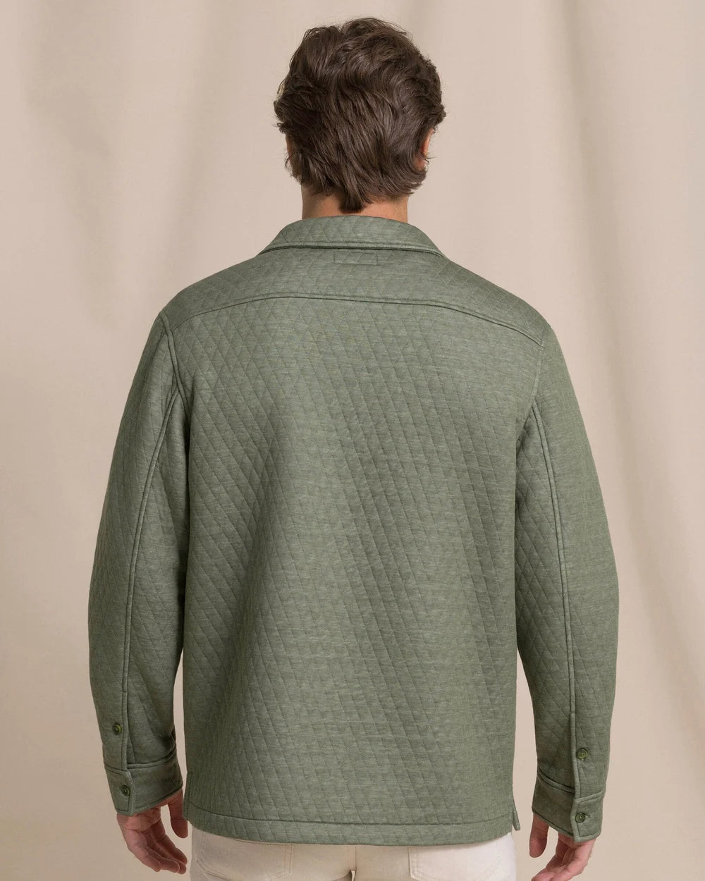 Southern Tide Heather Quilted Knit Shacket - Cedar Green