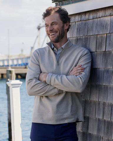 Southern Tide Adler Lane 1/4 Zip - Sandstone Khaki