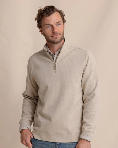 Southern Tide Adler Lane 1/4 Zip - Sandstone Khaki