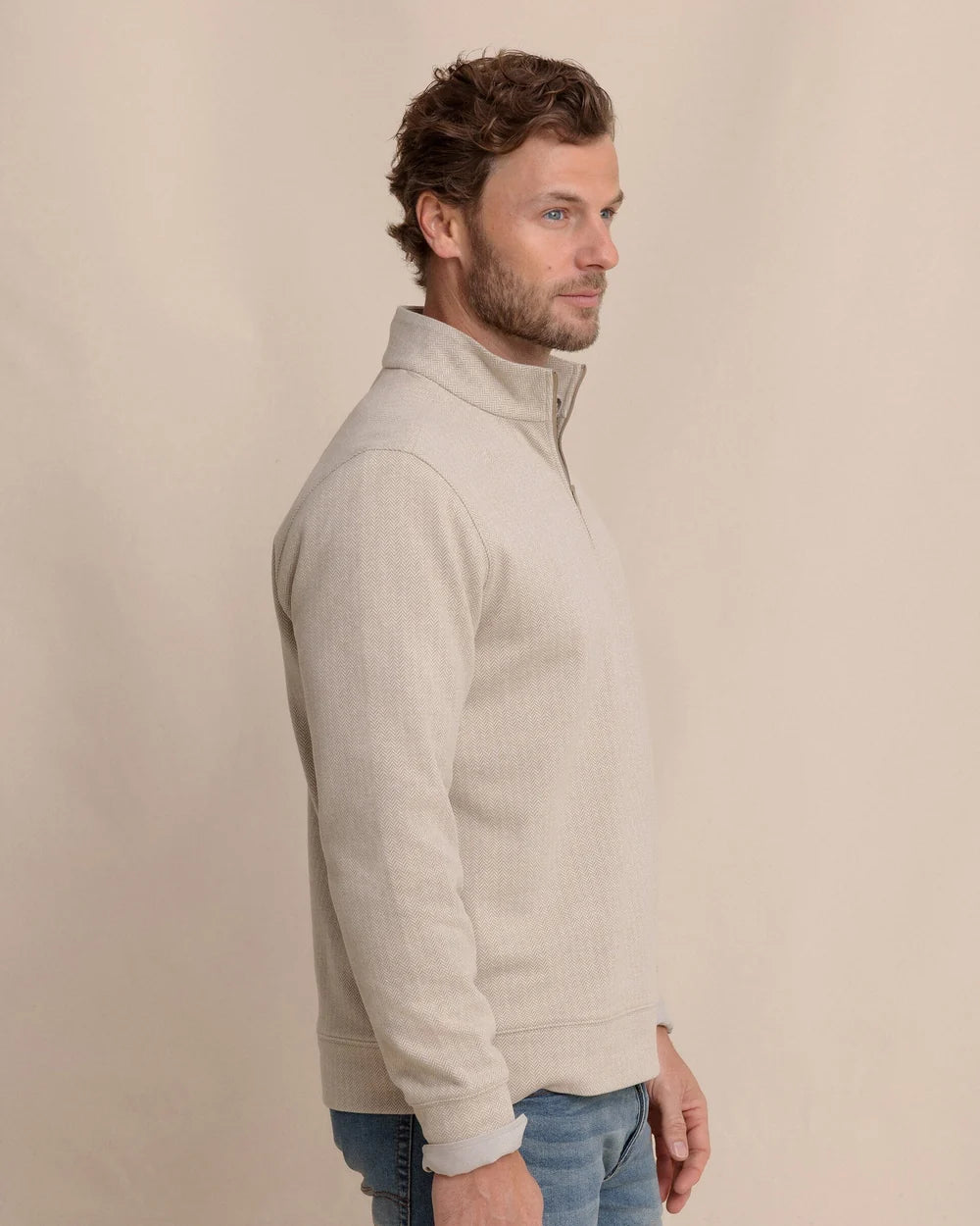 Southern Tide Adler Lane 1/4 Zip - Sandstone Khaki