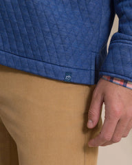 Southern Tide Heather Quilted Knit Shacket - Nautical Blue
