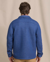 Southern Tide Heather Quilted Knit Shacket - Nautical Blue