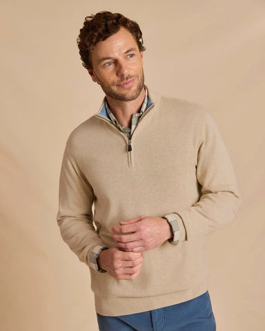 Southern Tide Whitehaven 1/4 Zip Sweater - Sand Dunes