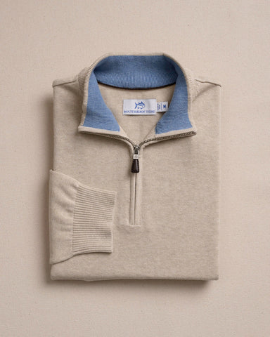 Southern Tide Whitehaven 1/4 Zip Sweater - Sand Dunes