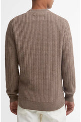 Barbour Herringbone Knitted Crew - Stone
