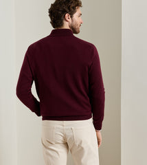 Peter Millar Autumn Crest Suede Trim 1/4 Zip - Bordeaux