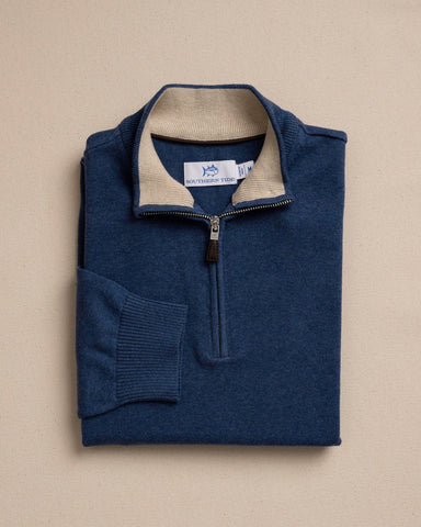 Southern Tide Whitehaven 1/4 Zip Sweater - Nautical Blue
