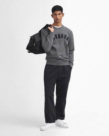 Barbour Prep Logo Crew Neck Sweatshirt - Mid Grey Marl