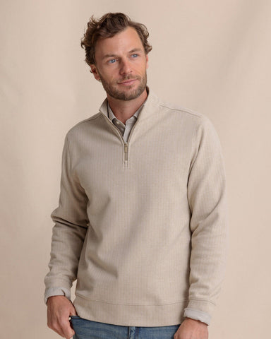 Southern Tide Adler Lane 1/4 Zip - Sandstone Khaki
