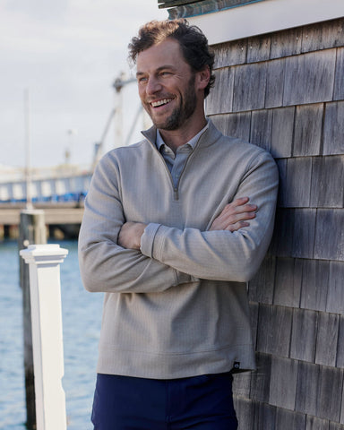 Southern Tide Adler Lane 1/4 Zip - Sandstone Khaki