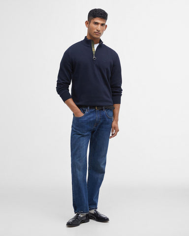 Barbour Cotton Half Zip - Navy