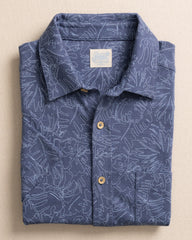 Southern Tide Beach Cast Floral Knit Sport Shirt - Light Indigo