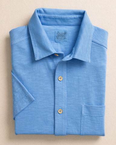 Southern Tide Beachcast Solid Knit Sport Shirt - Boat Blue