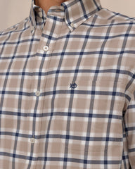 Southern Tide Beachrock Plaid Sport Shirt - Sandstone Khaki