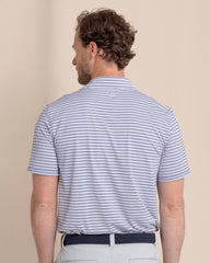 Southern Tide Brrr-eeze Breezy Point Stripe Polo - Light Indigo