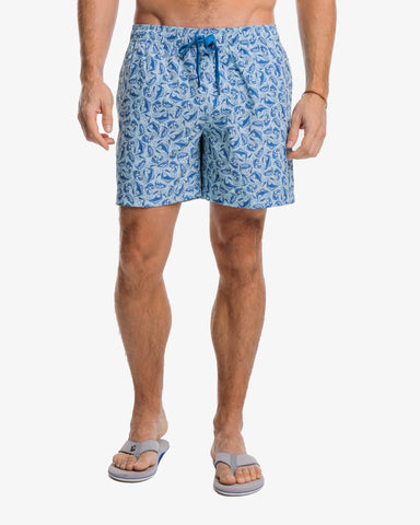 Southern Tide Catch You Later Swim Trunk - Turquoise Sea