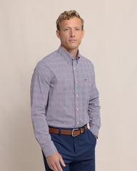 Southern Tide Charleston Brunswick Plaid Sport Shirt - Muscadine