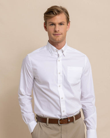 Southern Tide Charleston Overbrook Sport Shirt - Classic White