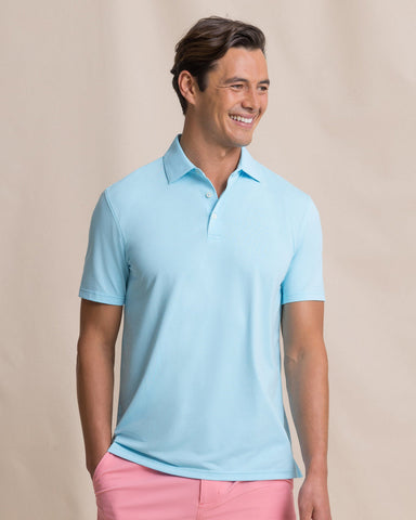 Southern Tide SS Coastal Breeze Performance Polo - Tropical Breeze Blue