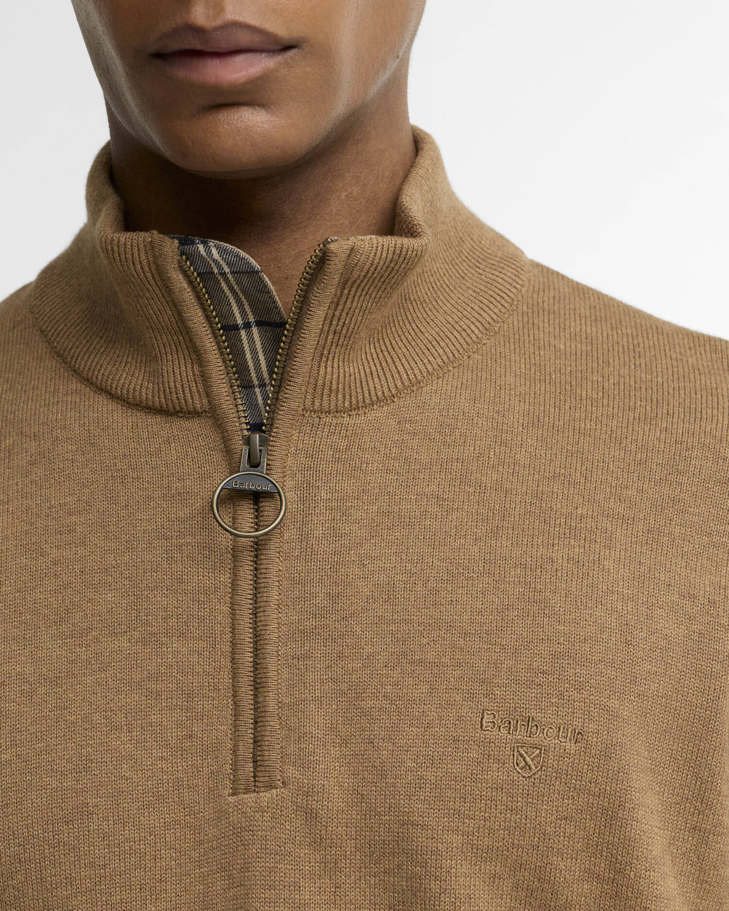 Barbour Cotton Half Zip - Sandstone