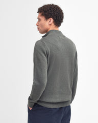 Barbour Cotton Half Zip - Olive Marl