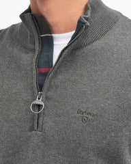 Barbour Cotton Half Zip - Olive Marl