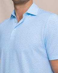 Southern Tide Driver Paradise Shores Polo - Tropical Breeze Blue