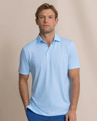 Southern Tide Driver Paradise Shores Polo - Tropical Breeze Blue