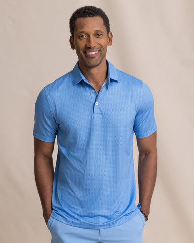 Southern Tide SS Driver Seaside Geo Polo - Blue Stream