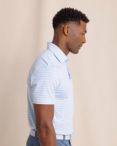 Southern Tide Driver Sevilla Stripe Polo - Cerulean