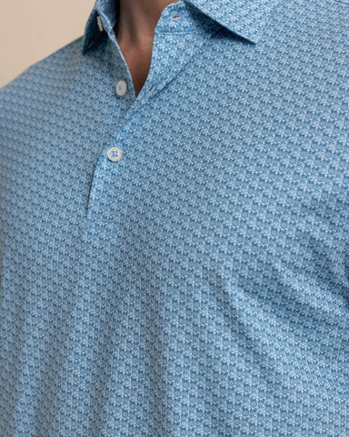 Southern Tide Driver Vacation Views Polo - Clearwater Blue