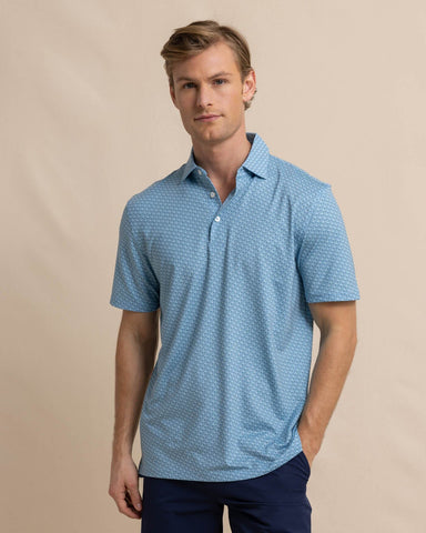 Southern Tide Driver Vacation Views Polo - Clearwater Blue