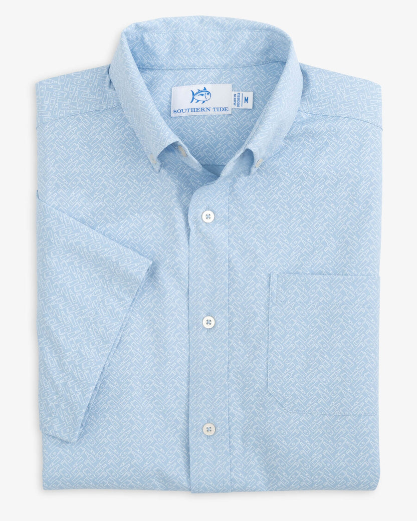 Southern Tide Eternal Hoptimist Short Sleeve Sport Shirt - Clearwater Blue